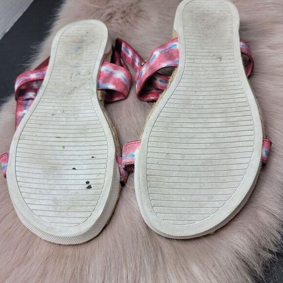 Tory Burch Sonda Flat Espadrille Hippie Tye Dye Leather Strappy Sandals Size 8 - Picture 9 of 9